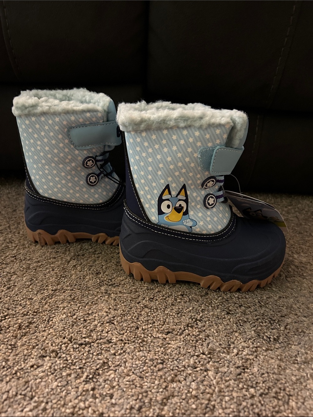 Bluey Kids Winter Boots with Plush Cuff. Rated for -20C